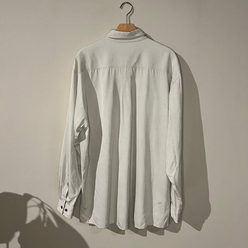 Tommy Bahama Cotton & Silk Long Sleeve Button Down Double Breast Pocket